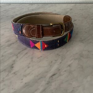 Auburn Leathercrafters A Tail We Could Wag Fish Leather Belt Beachcore Preppy